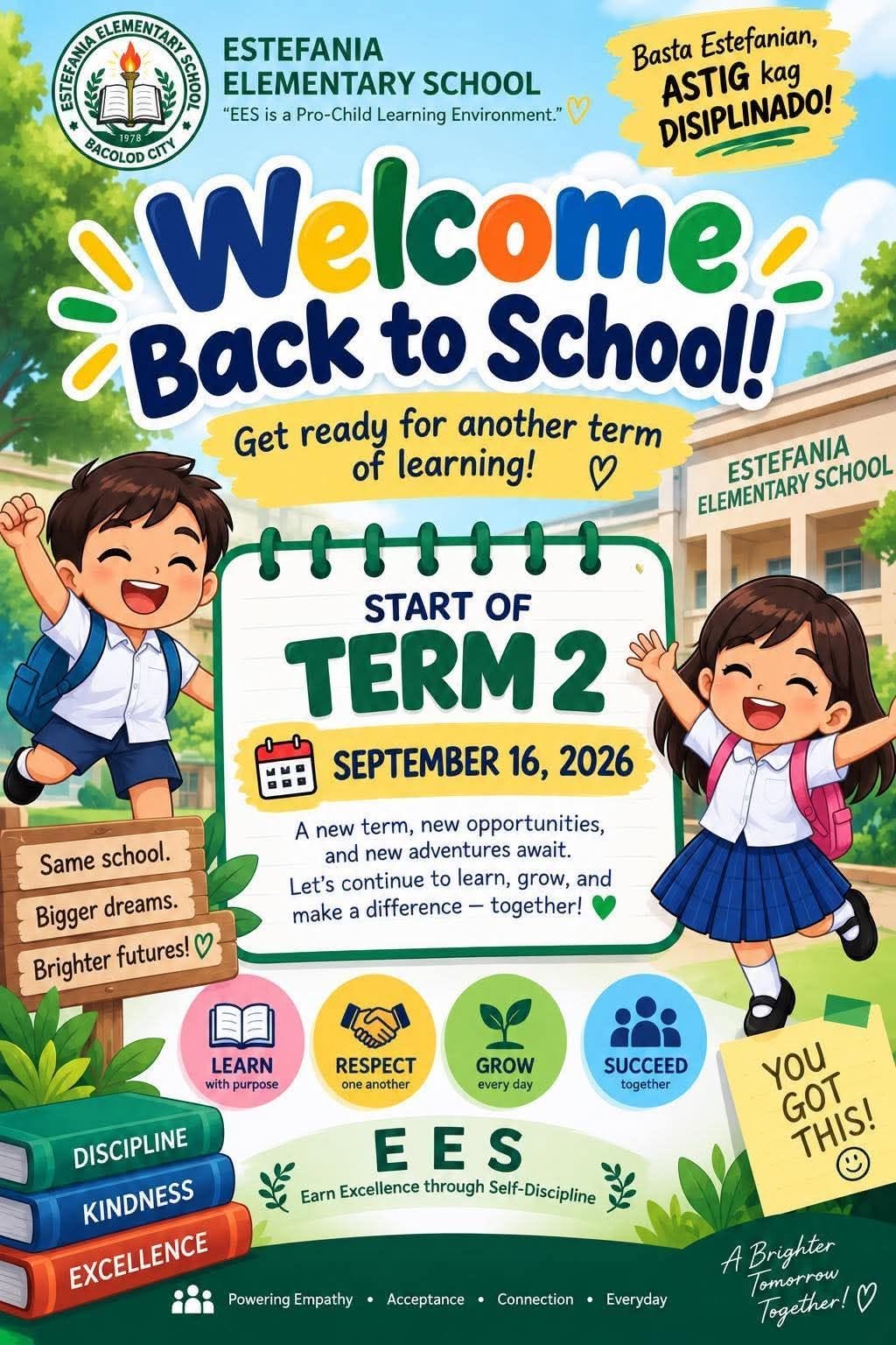 Welcome Back to School! Start of Term 2